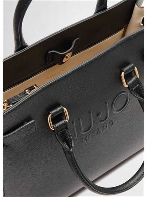 borsa donna a mano/tracolla logo ecopelle nera LIU JO | AA5149-E008722222